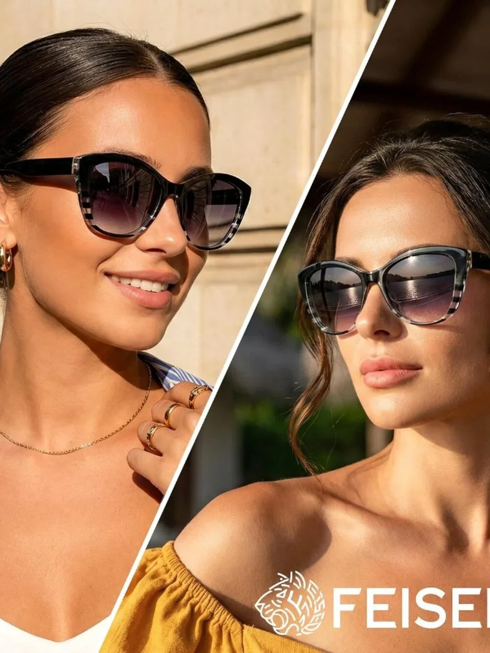 Elegant Polarized Cat Eye Sunglasses for Women - Jackie O Retro Style B2451